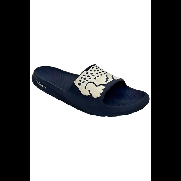 Lacoste Men's Croco 2.0 Slip-On Slide Sandals Navy - Medium - Picture 1 of 3